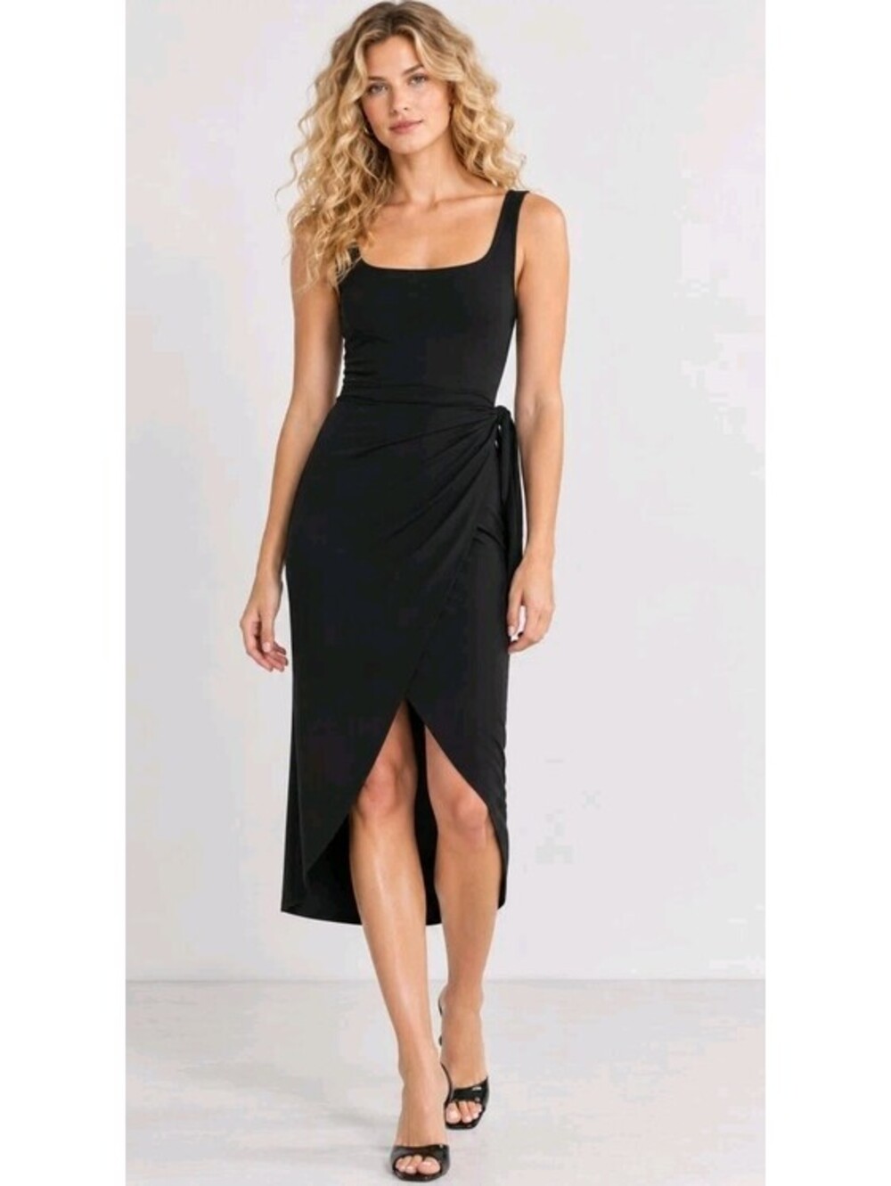 Wilfred Saturn Linen Midi Dress Aritzia Size 2 Linen Navy Dark Night NWT $148 #C